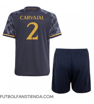 Real Madrid Daniel Carvajal #2 Segunda Equipación Niños 2023-24 Manga Corta (+ Pantalones cortos)